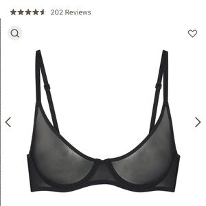 SKIMS ultra fine mesh scoop bra 36A
